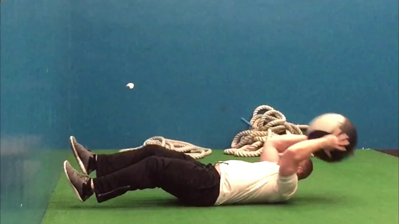 Medicine Ball Laying Knee Tuck Throw YouTube