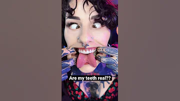 Are they real? #teeth #teethgoals #beautifulteeth #mouthsounds #splittongue #perfectteeth #qanda