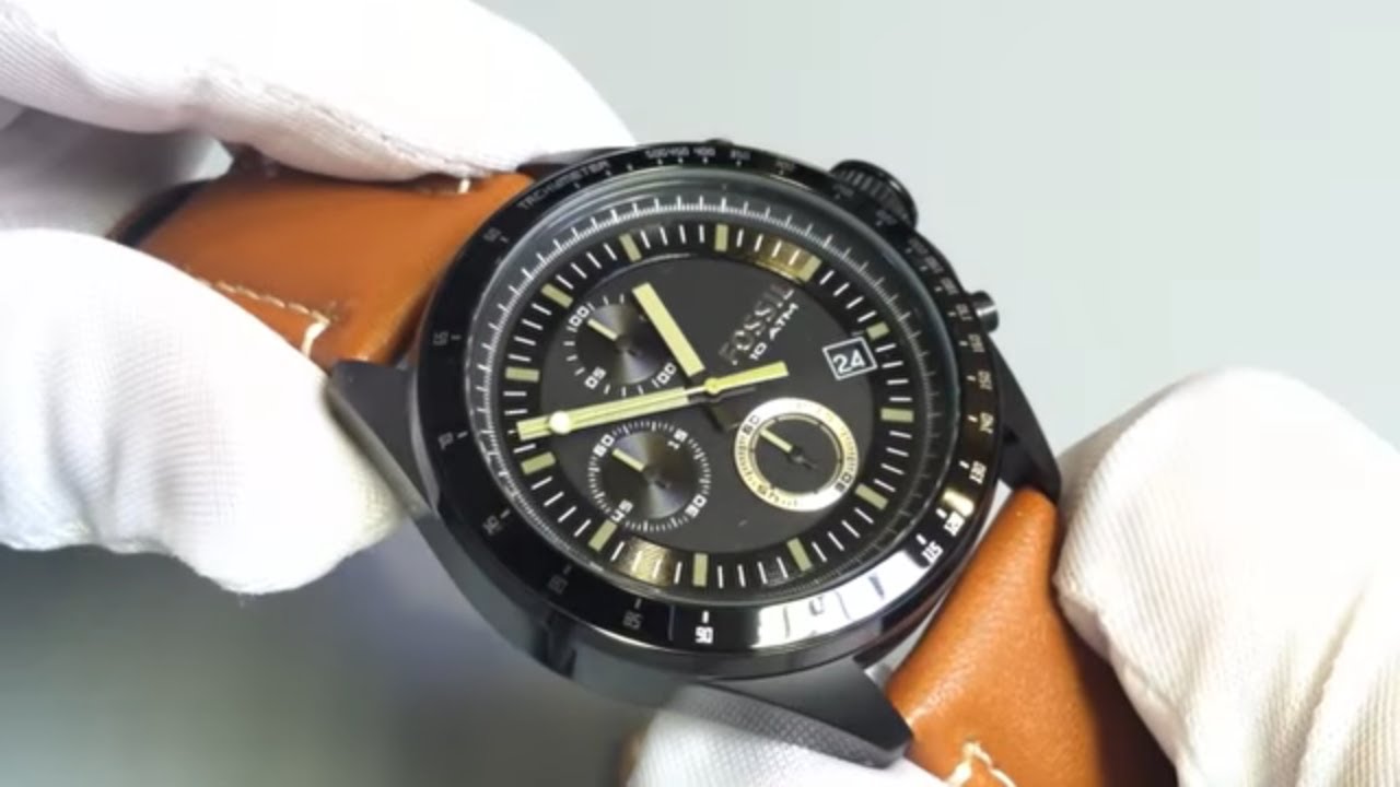 Men's Fossil Chronograph Leather Strap Watch CH2687 - YouTube