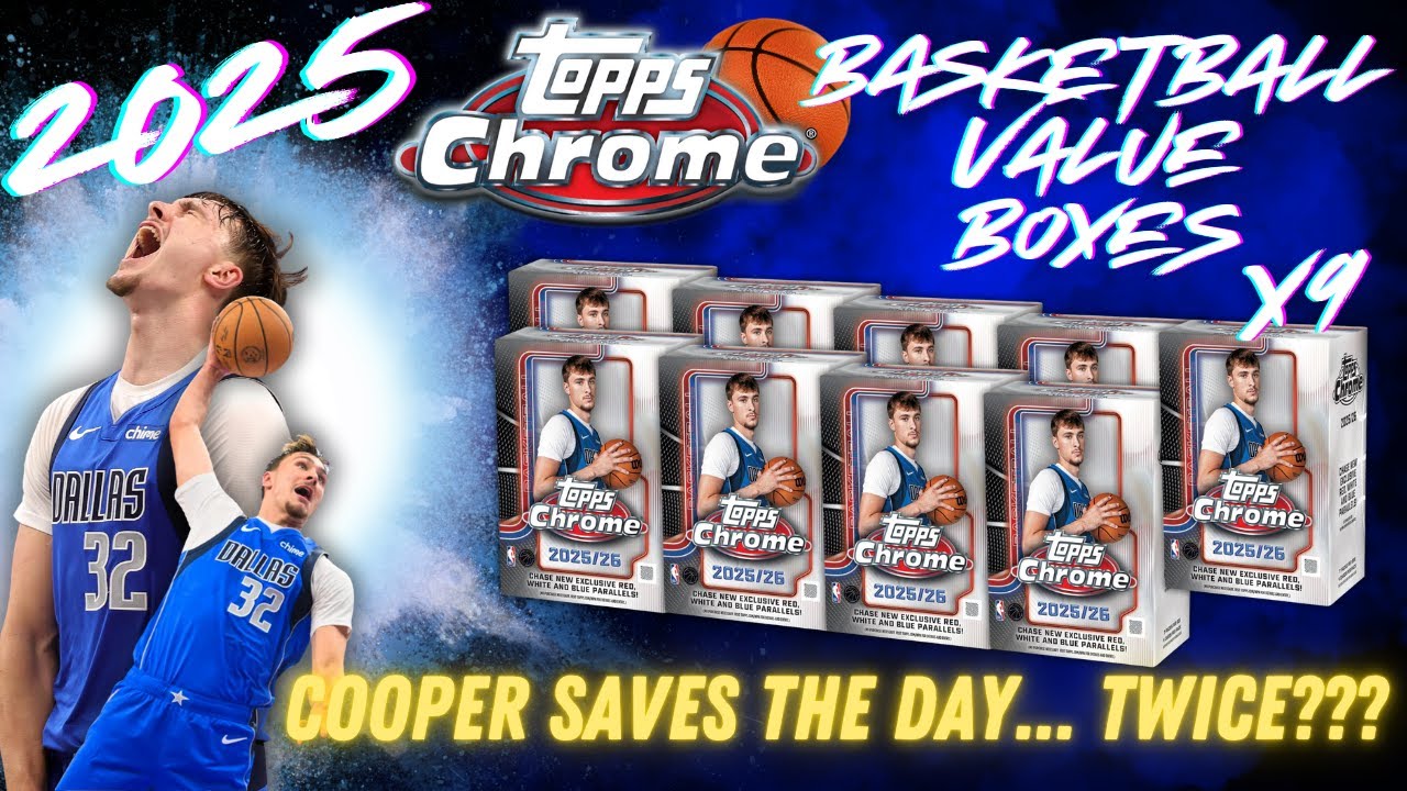 Захват флага: Я открыл 9 хромированных карточек Topps NBA Blaster 2025 года и ВЫЖИЛ