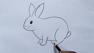 how to draw rabbit drawing easy step by step@DrawingTalent Resimi