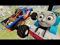 Monster Truck Crashes And High Speed Jumps Into GIANT Thomas The Tank Engine | BeamNG Drive