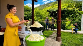 Rural Life in the Carpathian Mountains 🏔️ Handmade Gate, Homemade Sheep Cheese, Fresh Potatoes