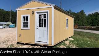 Starke, FL Garden Shed 10x24 with Stellar Package Coastal Portable Buildings