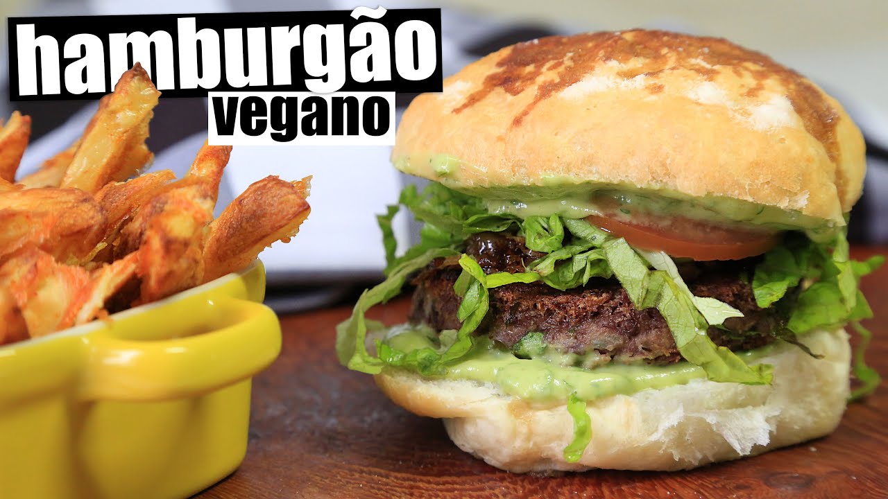 HAMBURGÃO COMPLETO | PÃO, HAMBÚRGUER, MAIONESE VERDE, CEBOLA CARAMELIZADA E BATATA | TNM Vegg