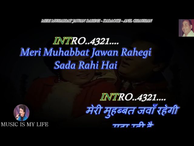 Meri Muhabbat Jawan Rahegi Karaoke With Scrolling Lyrics Eng. & हिंदी class=