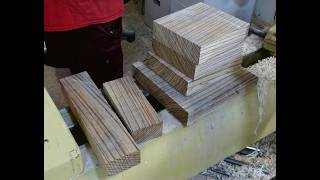 Prepping 2 Thick Zebra Wood Blanks