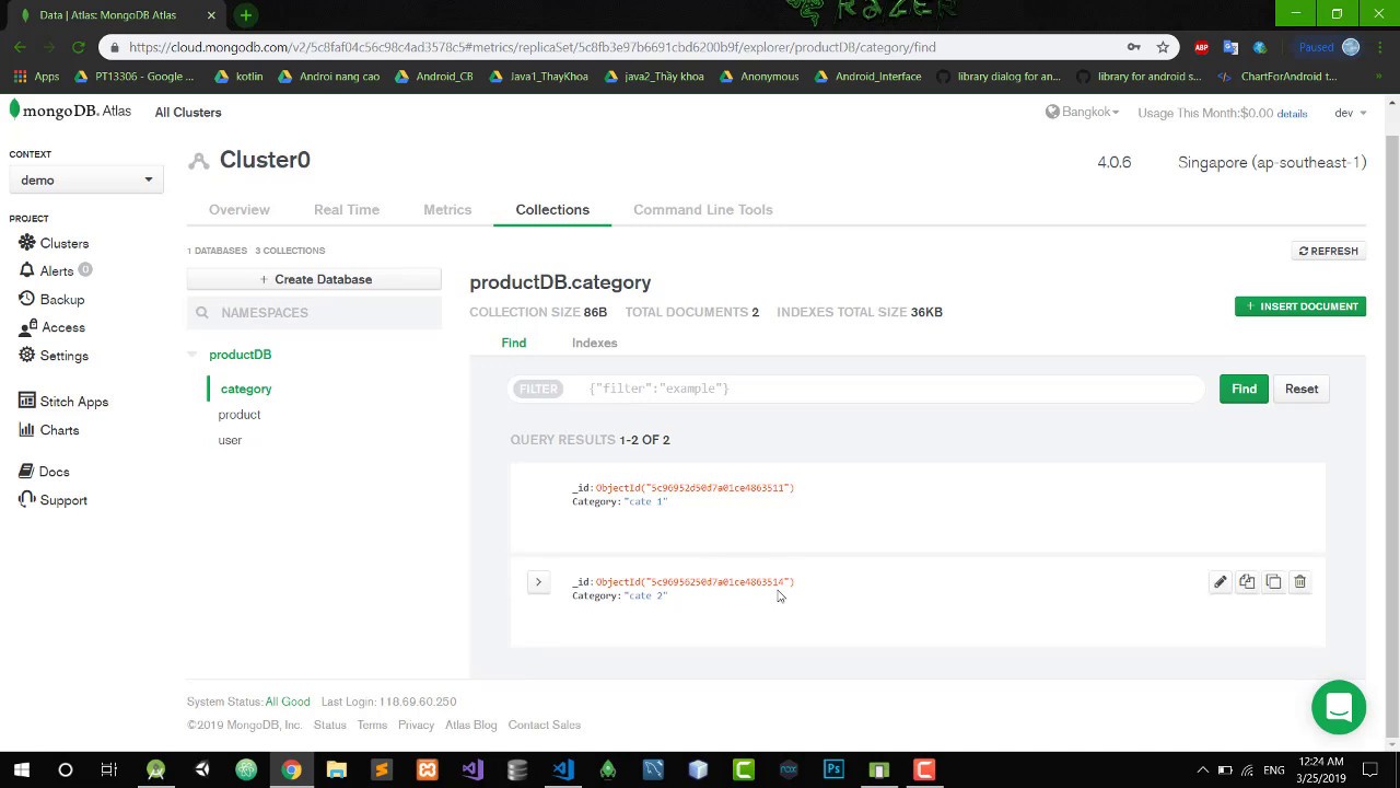 (CRUD) Android+Node.js+MongoDB DEMO-ASM ( PART1 ) - YouTube