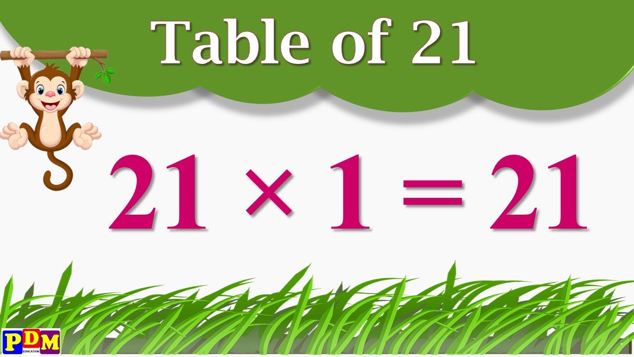Learn Multiplication Table Of 21 X 1 21 21 Times Tables Practice