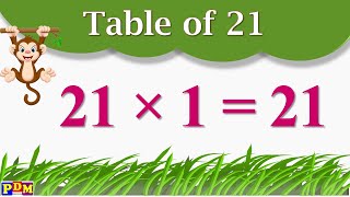 Learn Multiplication Table of 21 x 1 = 21 | 21 Times Tables Practice |Table of 21| Table Twenty One