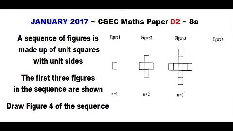 Paper2-CSEC-MATHS-258 ~ Draw the Fourth Pattern in the Sequence ~ January 2017 Number 8a