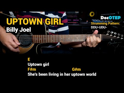 Uptown Girl - Billy Joel (1983) Easy Guitar Chords Tutorial with Lyrics