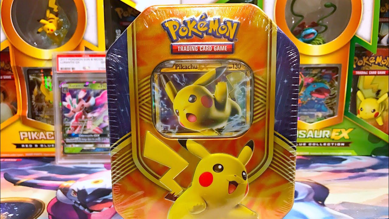 Opening a Pikachu EX Battle Heart Tin - Pokemon Cards