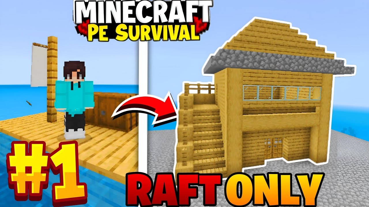 MINECRAFT PE 1.21 Survival Series 🔥 on RAFT only Ep 1 in Hindi | Made Op Survival Base