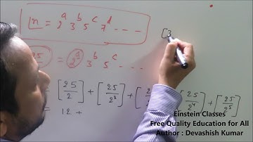 No. System 1Advance Maths IIT JEE(HINGLISH) (Exponent of prime in  factorial)By IITian