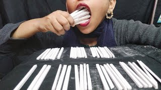 WHITE CHOCLATES EATING #LOUD CRUNCHING#SLATE PENCILS EATING, SUBSCRIBE 