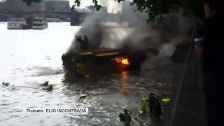 London Thames River Duck Boat Fire 29/09/2013