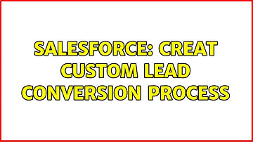 Salesforce: Creat Custom Lead Conversion Process
