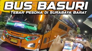BUS BASURI TEBAR PESONA DI SURABAYA BARAT MALAM HARI