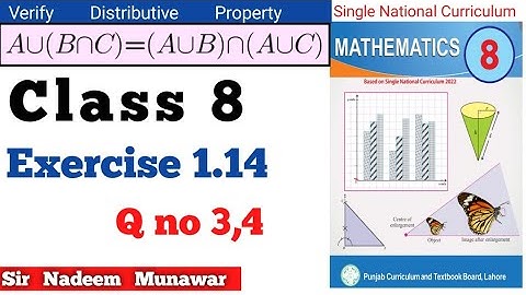 Class 8 Exercise 1.14  Single National Curriculum  Ex 1.14 8th  SNC PCTB Maths Distributive Property