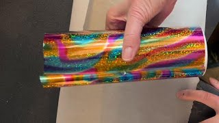 Holographic Transfer Foil Tumblers, Ink Pad, Gel Plate, Printable Vinyl, Full Wrap Groovy Beatles!