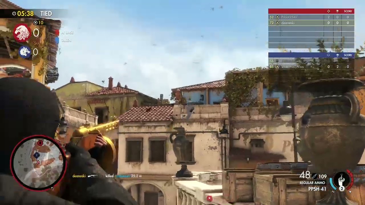 You should defend the flag taker to get a score on CTF. | Sniper Elite 4