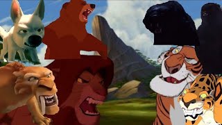 Simba, Diego, Kenai and Bolt vs. Shere Khan, Sabor, Mor'du and Merida bear (live Action)