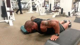 One arm pec deck and stretch pushup superset