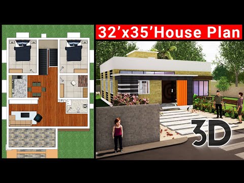 32x35 House Plan || 3BHK House Design || Plan#1 || KK Home Design || 2020