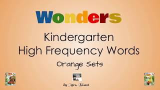 Wonders Kindergarten High Frequency Words- Units 7 & 8