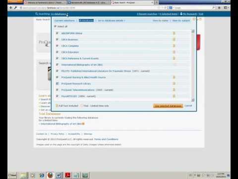 Proquest - Selecting Multiple Databases