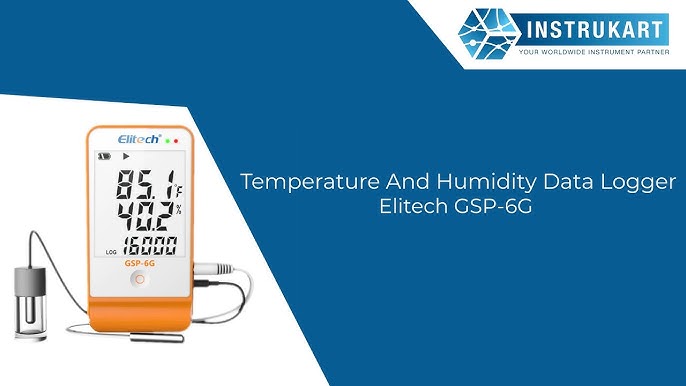 Elitech GSP-6G Digital Temperature and Humidity Data Logger with Detachable Buffered Probe with Calibration Certificate, Factory / 5 Pcs