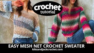 Time is on 【COTTON MESH KNIT C/D】 Make this Beautiful Mesh Net Crochet Sweater (Free Pattern) - Kiks