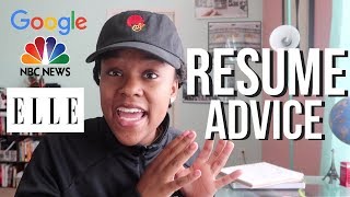 Competitive Resume Tips That Got Me Internships At Google Nbc And Elle Magazine Youtube