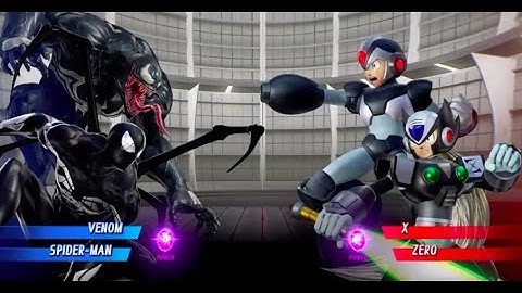 Spider-man and Venom vs X and Zero - MARVEL VS. CAPCOM: INFINITE