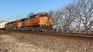 Slow moving Stack/Autorack train! BNSF Transcon: Emporia sub..4/7/23
