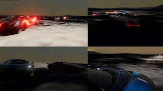 야간 슈퍼카 스포츠카 사막 주행. beamng drive. screenshot 5