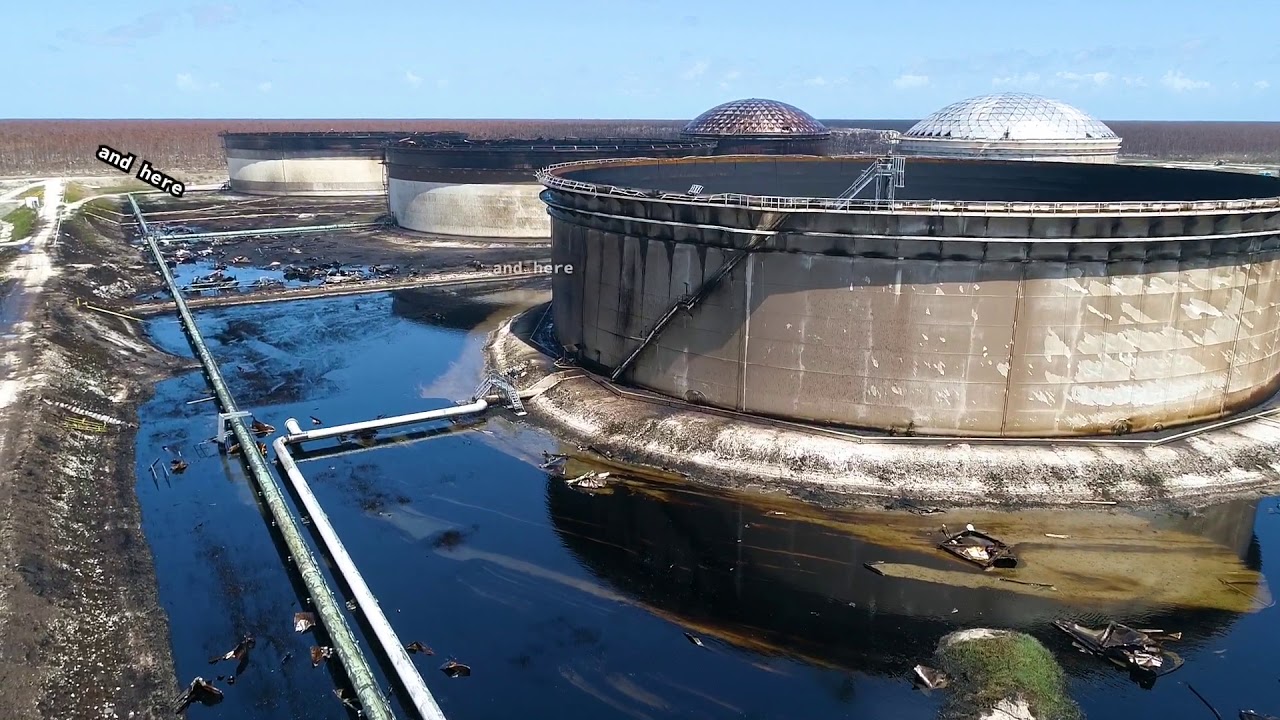 Hurricane Dorian Grand Bahama Oil Spill (1080p) YouTube