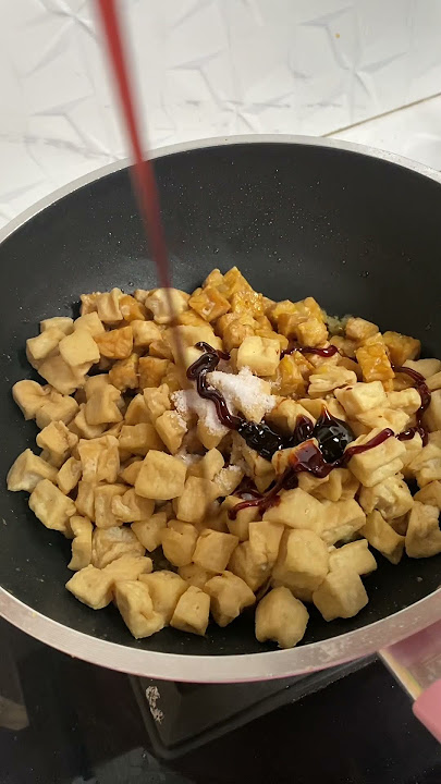 Cooking tempeh and tofu in soy sauce #homecooking #dailymenu