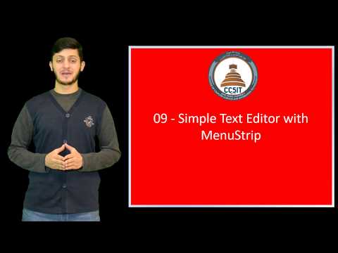 WinForm Tutorial Using C# 09 - Simple Text Editor with MenuStrip