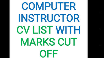 TRB computer Instructor cut off after CV list