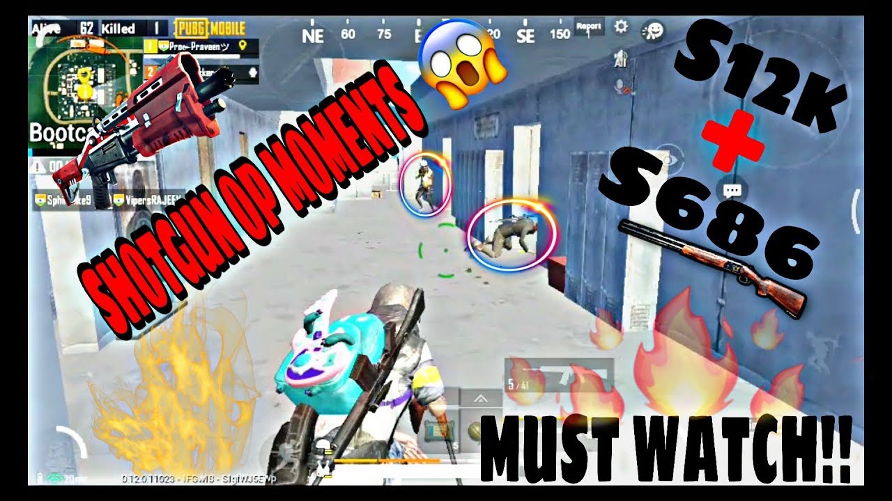 BEST Shotgun KILLS! 😱 || S12K+S686 || OP MOMENTS! 😲 || PUBG MOBILE ||