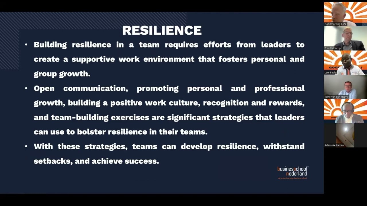 GMBSN6 27-06-23 Bolstering Resilience in your team by Lere Baale