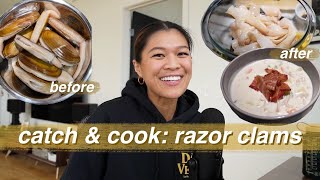 razor clams catch &amp; cook vlog in washington