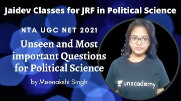 Unseen and Most important Questions for Political Science I NTA UGC NET /JRF 2021 I Meenakshi Singh