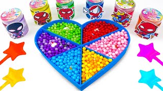 Satisfying Video l How To Make Rainbow Heart Bathtub BY Mixing Colorful Beads Cutting ASMR | by Tiny