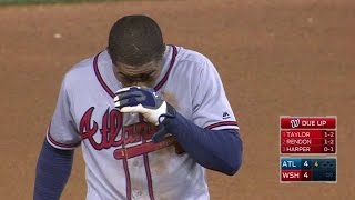 ATL@WSH: Smith gets caught stealing, exits game