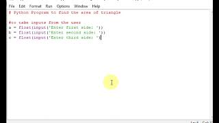 Python Program to find the area of triangle