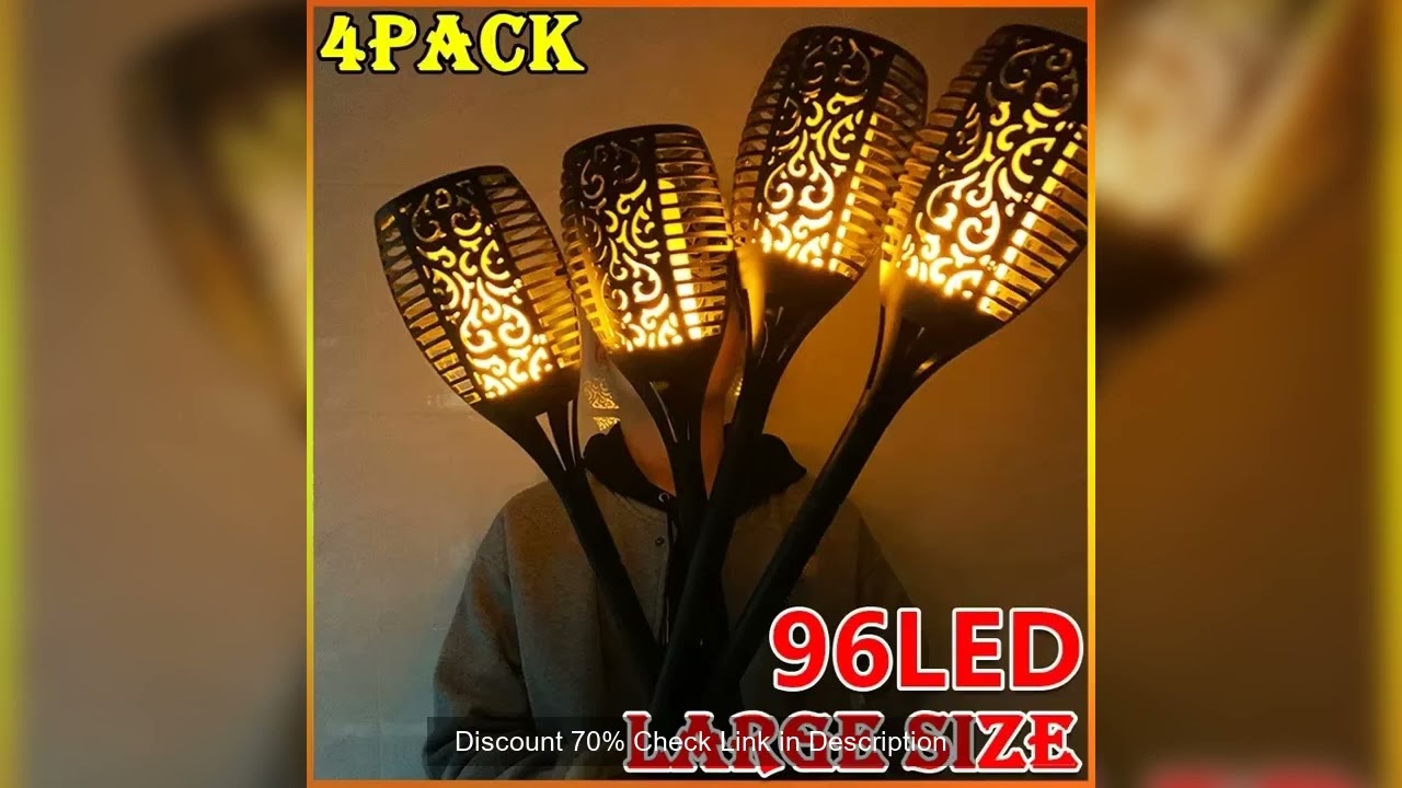 1/2/4Pack 96LED Solar Lights Flame Flickering Torch Outdoor Waterproof Garden Decoration Lawn Path Y