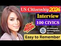 NEW! 100 Civics Questions and Answers (One & Easy Answers) for US Citizenship Interview 2024